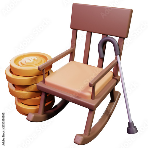 3d retirement icon illustration object