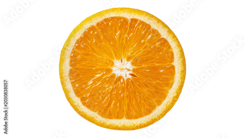 Schilderij op canvas Orange slice citrus fruit juicy segments vibrant orange color