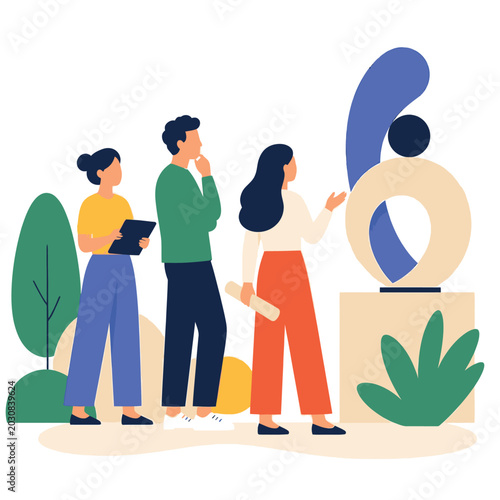 Diverse community group of people standing together in inclusive support illustration.
