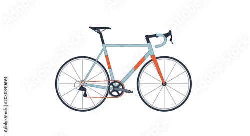 Modern road bike illustration isolated on white background
