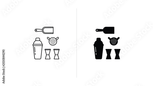 Bild auf Leinwand Vector illustration of pet travel accessories with water bottle and bowls