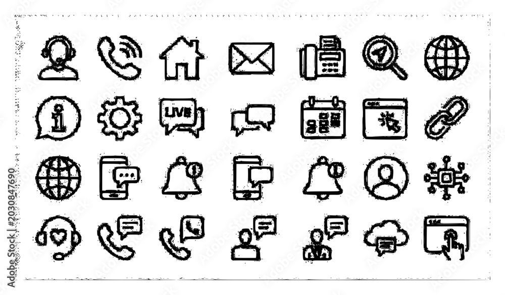Fototapeta premium Editable contact and customer support outline icon pack vector illustration Keywords