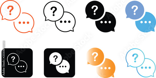 Tableau sur toile Question mark chat bubble icon set