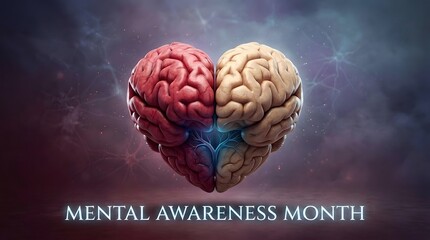 Mental awareness month brain health illustration