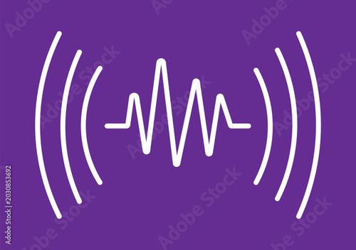 Schilderij op canvas Printofvs590 OutlineFilled Vecto rSign ofvs - sound wave vector icon