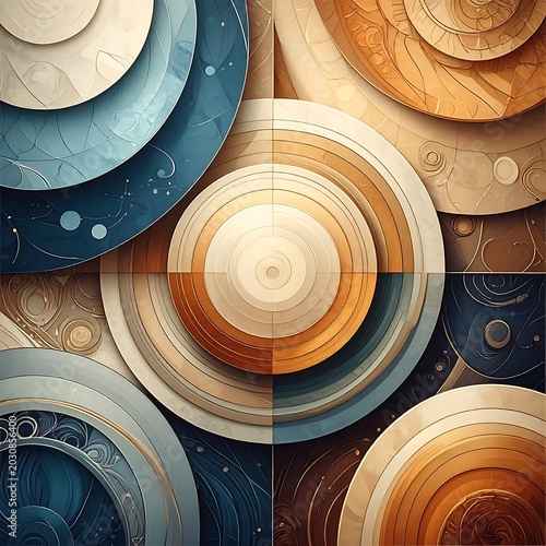 Vibrant concentric circles in harmony.