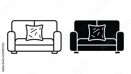 Bild auf Leinwand Sofa icon set line and glyph style
