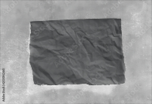Canvastavla A crumpled piece of paper on a smooth surface appears transparent background