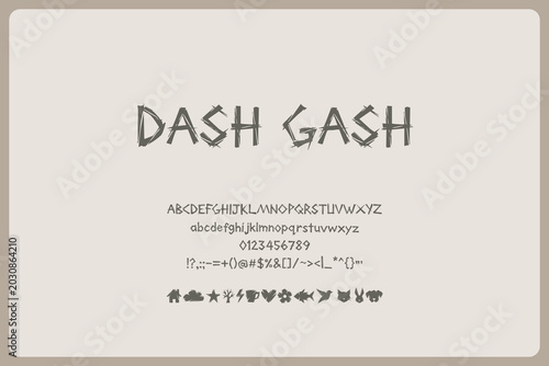 Foto Dash Gash Font Aggressive Urban Display Typeface For Branding Slashed Lettering