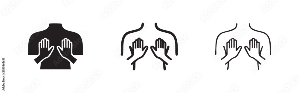 Obraz premium Shoulder massage and therapy body care icons set