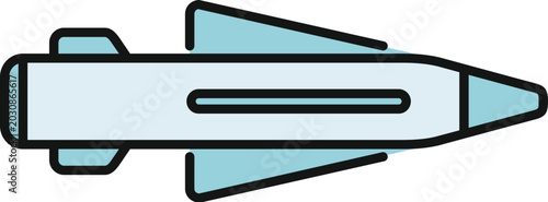 Tableau sur toile Missile weapon icon representing attack, defense, military force, and security c