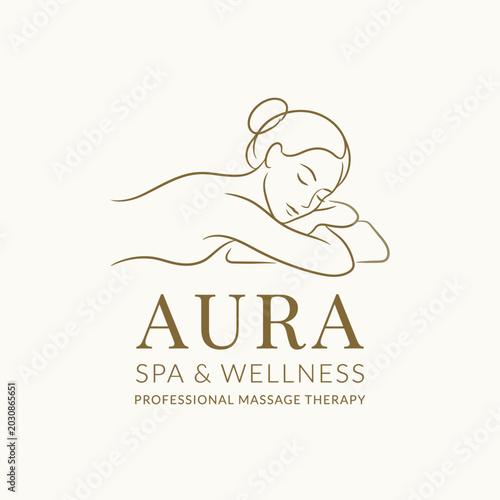 Professional massage therapy spa logo.