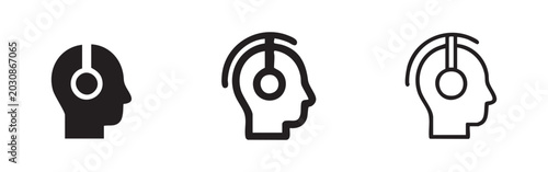 Schilderij op canvas Icons of Person with Headphones