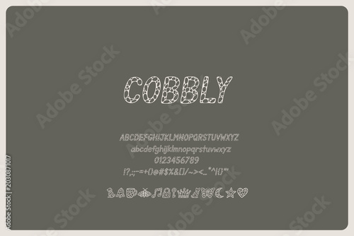 Cobbly Rounded Quirky Display Italic Font with Chunky Dotted Letters for Playful Logos Packaging Kids Branding Stickers Posters and Social Media
