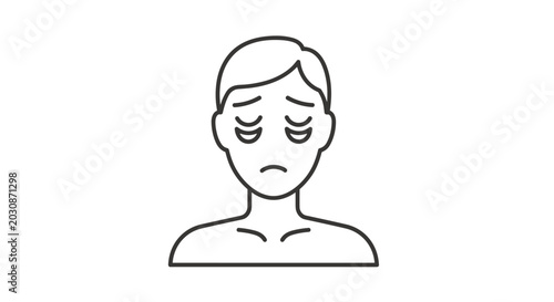 Bild auf Leinwand Depressed Man's Portrait with Tired Eyes Reflecting Mental Exhaustion and Emotional Struggle Symbolizing Sadness and Overwhelm in a Visual Representation of Psychological Distress