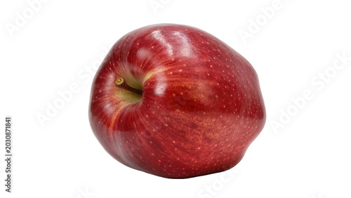 Schilderij op canvas Red Delicious apple with stem indent and small yellow stem