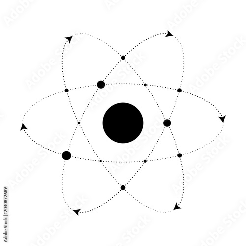 Foto Atomic structure, chemistry and science concept.