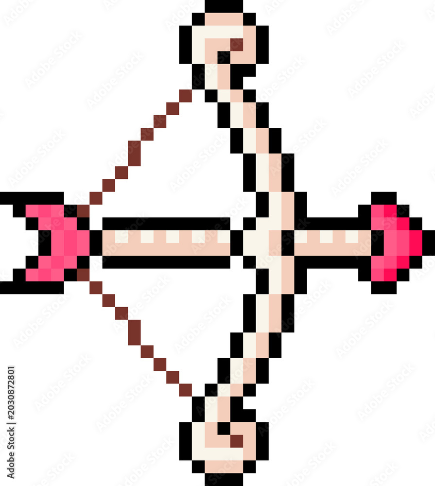 Fototapeta premium Cupid Arrow Pixel Art Icon
