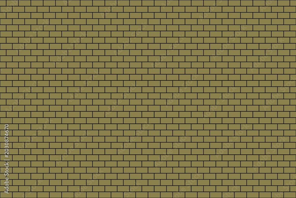 Fototapeta premium A section of a Light Goldenrod color brick wall is displayed. The brick wall has a uniform rectangular block pattern.