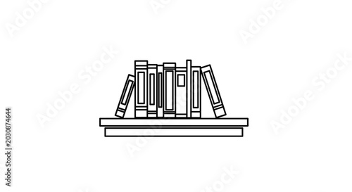 Schilderij op canvas Minimalist Row of Books on a Shelf