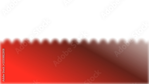 Obraz na plátně Red-bordo gradient with scalloped edge isolated on white background