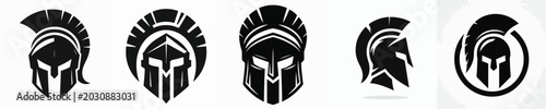 Foto Vector silhouette of spartan helmet