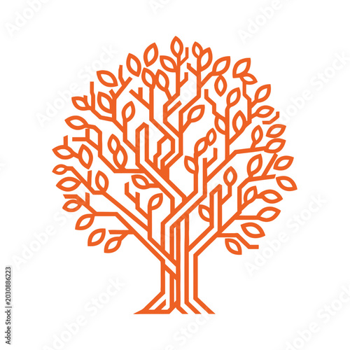 An illustration depicts a stylized tree with many branches and leaves.