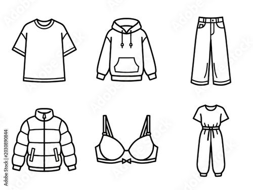 Set of clothing icons