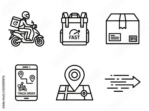 Logistics and delivery icons set