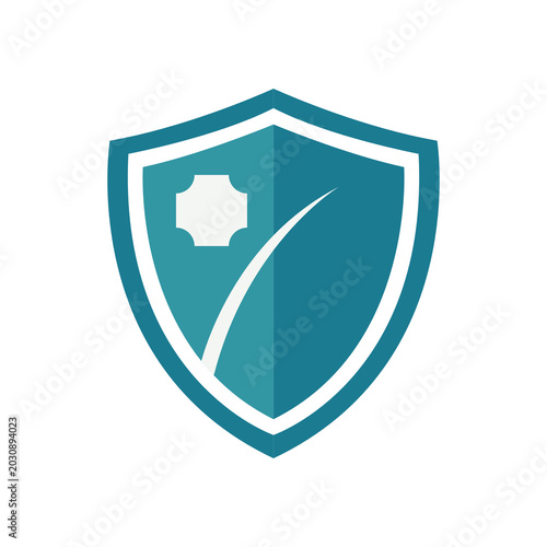 Quadro su tela Car Paint Protection Shield Logo with Glossy Sparkle Symbol