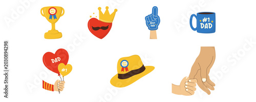 Foto Father’s Day Celebration Illustration Set