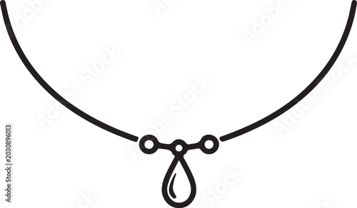 Schilderij op canvas Minimal line necklace icon vector isolated on white background for jewelry and fashion design