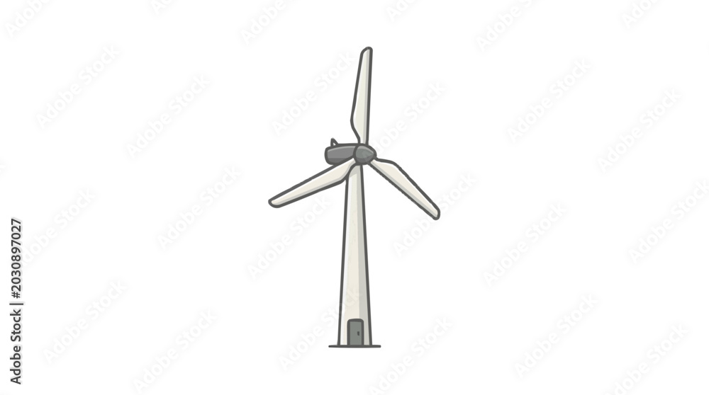 Obraz premium Wind turbine illustration for renewable energy and sustainable power generation PNG Isolated on transparent background