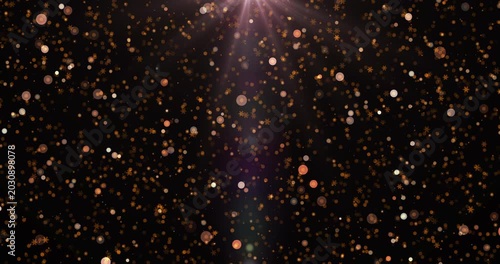 4K Christmas Particles, snow, stars, snowflakes Shimmering Glittering with Bokeh. New year and Christmas 2026, 2027 background. Good for awards, christmas card, christmas lights.