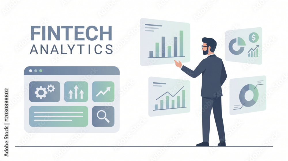 Obraz premium Fintech Analytics Harnessing Data for Financial Insights and Business Growth