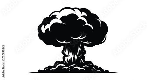 Photos Atomic explosion graphic black and white nuclear blast illustration