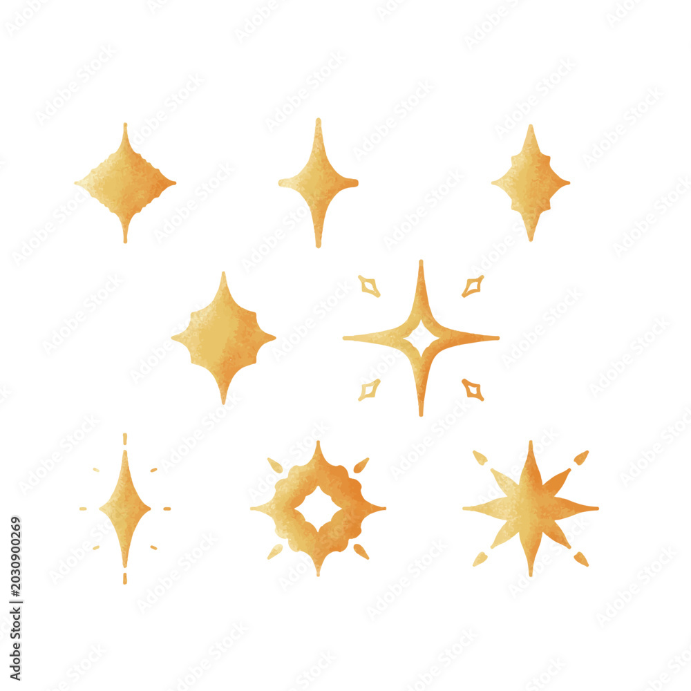 Obraz premium Variation Golden Stars Unique kit set