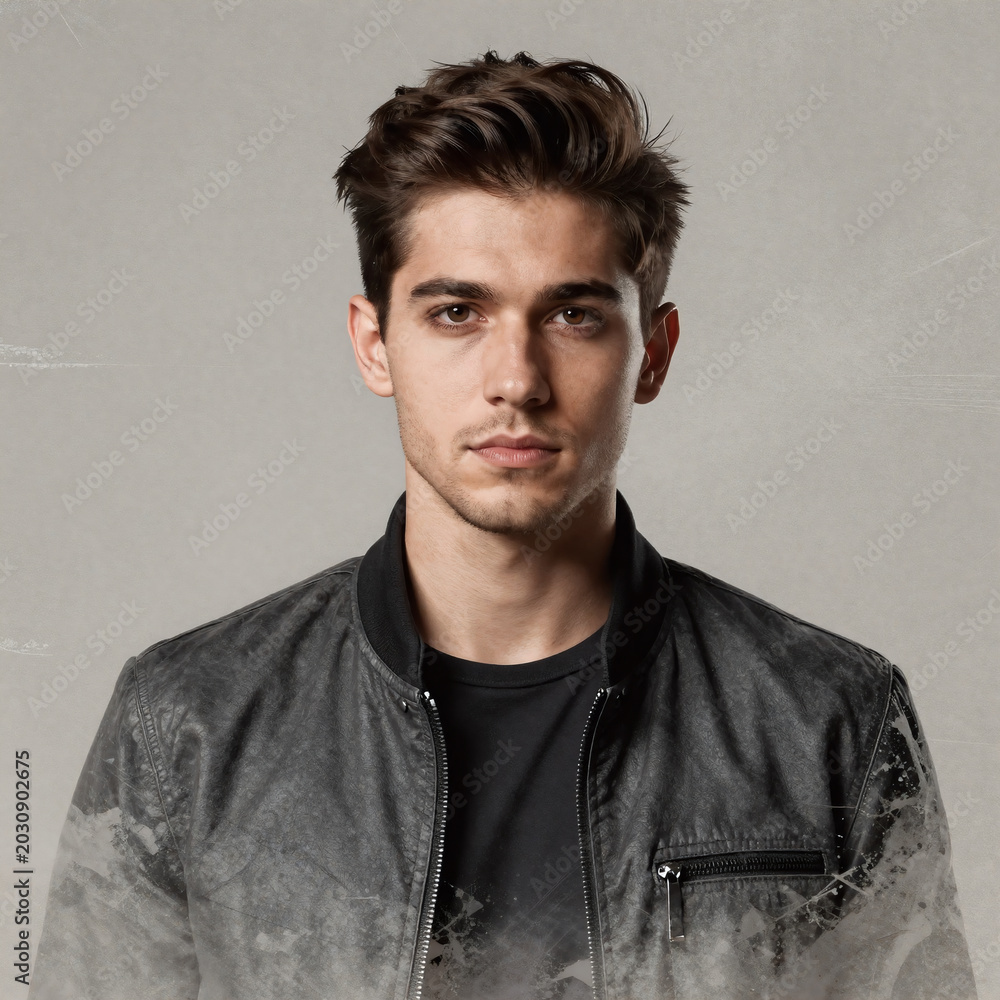 Obraz premium Sketch Dj Graffiti. A Grunge-Textured Backdrop Sets The Scene For A Moody Illustration