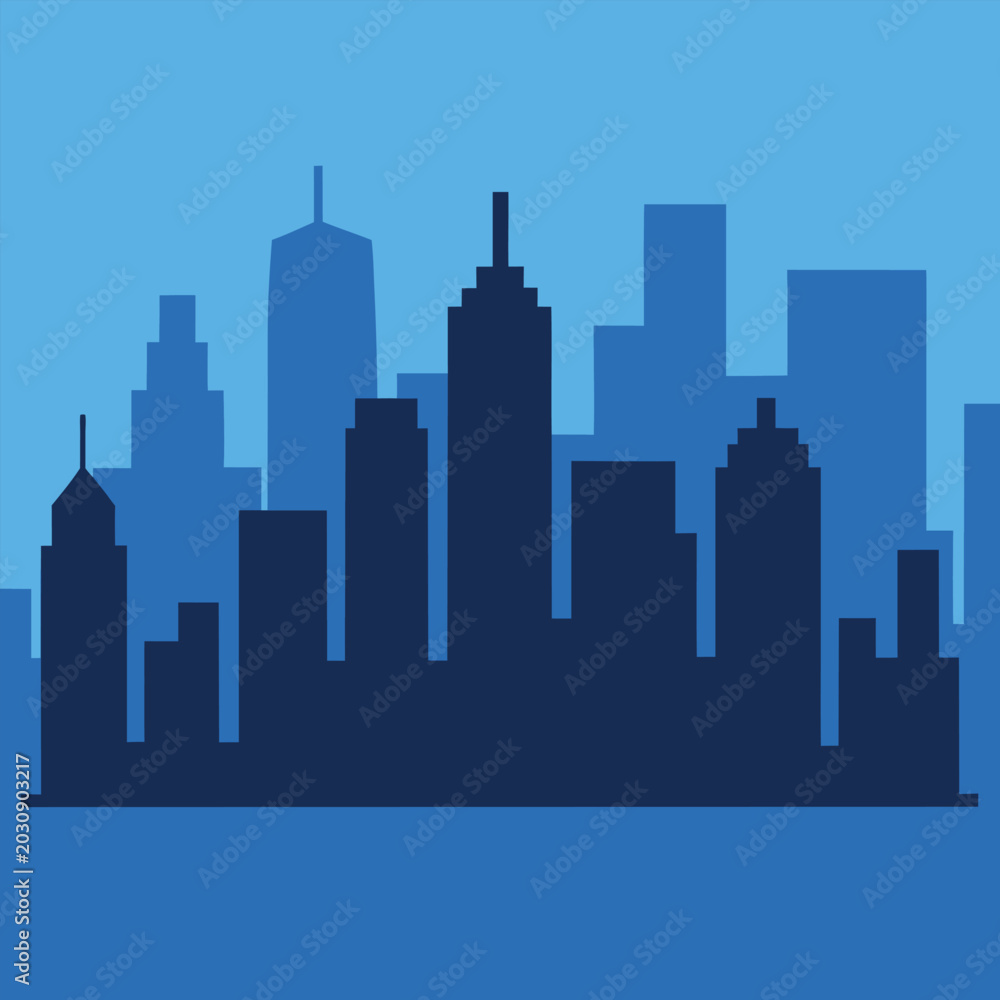 Fototapeta premium seamless-silhouette-of-the-city cityscape 