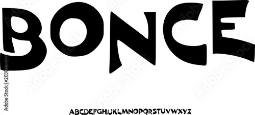 Fotografía Bonce Retro Psychedelic Font Alphabet – Bold Curved Vintage Typeface for Funk Mu