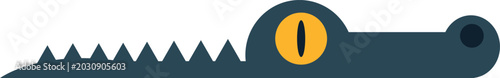 Cute minimalist alligator head peeking vector illustration