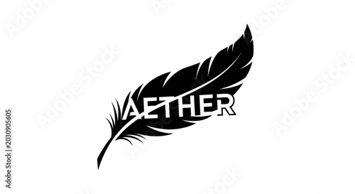 Εκτύπωση καμβά Aether Feather Logo Design Concept