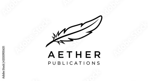 Konstfotografi Aether Publications Logo with Minimalist Feather Icon