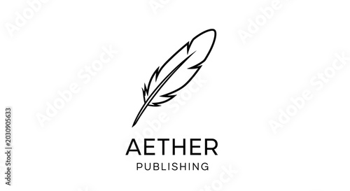 Valokuva Aether Publishing Logo Design with Minimalist Feather Icon