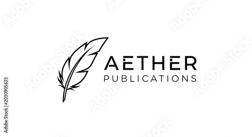 Tableau sur toile Aether Publications Logo Design Featuring a Minimalist Feather Quill Icon
