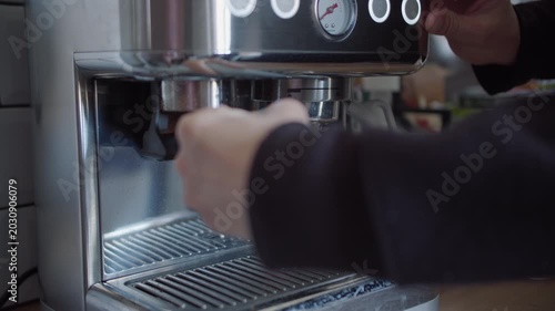 Brewing Espresso Coffee on Home Coffee Machine