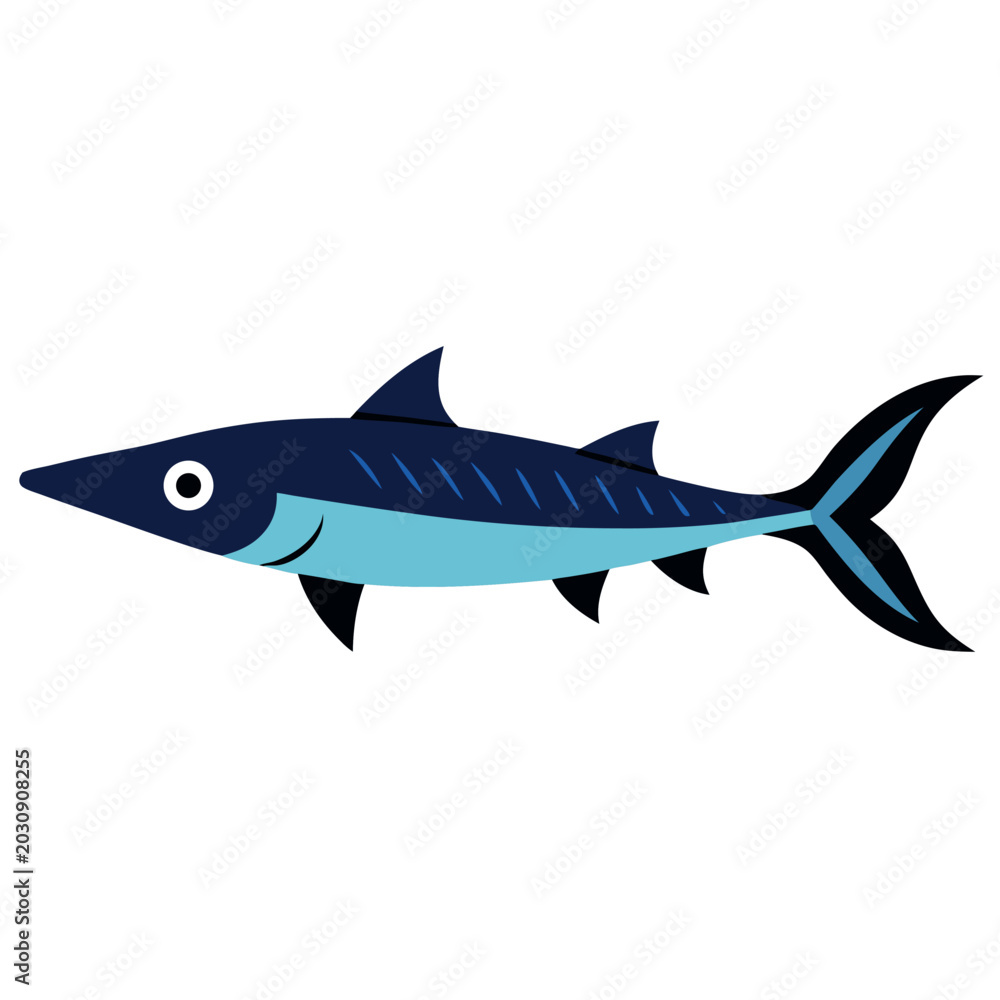 Fototapeta premium A barracuda-on-a-white-background 