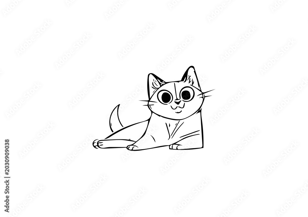 Obraz premium Vector cat outline