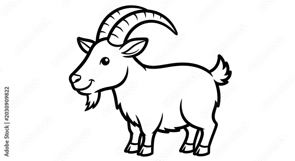 Obraz premium Cute Cartoon Goat Illustration