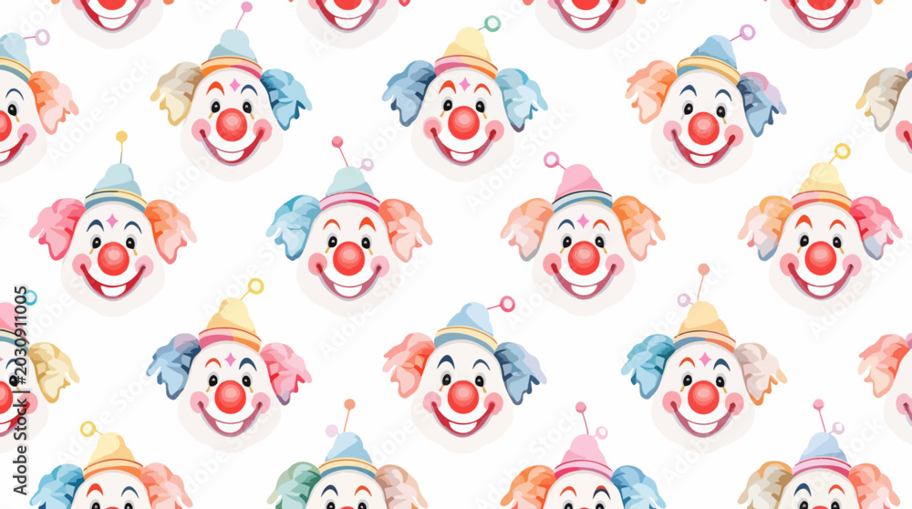 Fototapeta premium A delightful collection of cheerful clowns perfect for children's celebrations.